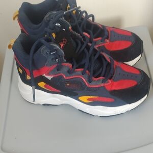 Fila Kids' Blue and Red Sneakers with Yellow Highlights
